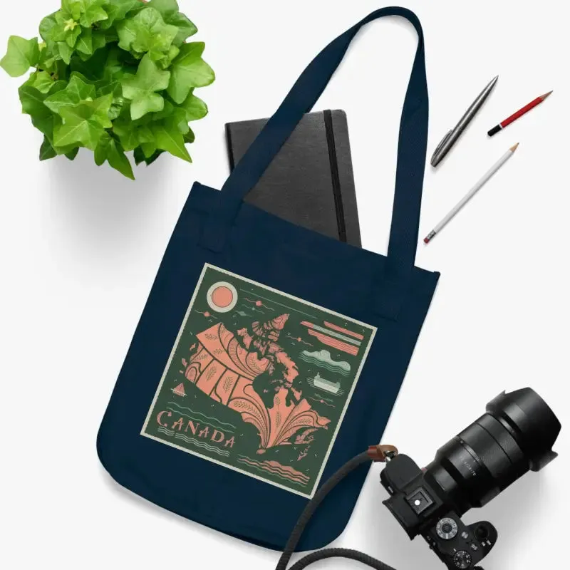 Eco Friendly Canada Day Canvas Tote with Canadian Flag