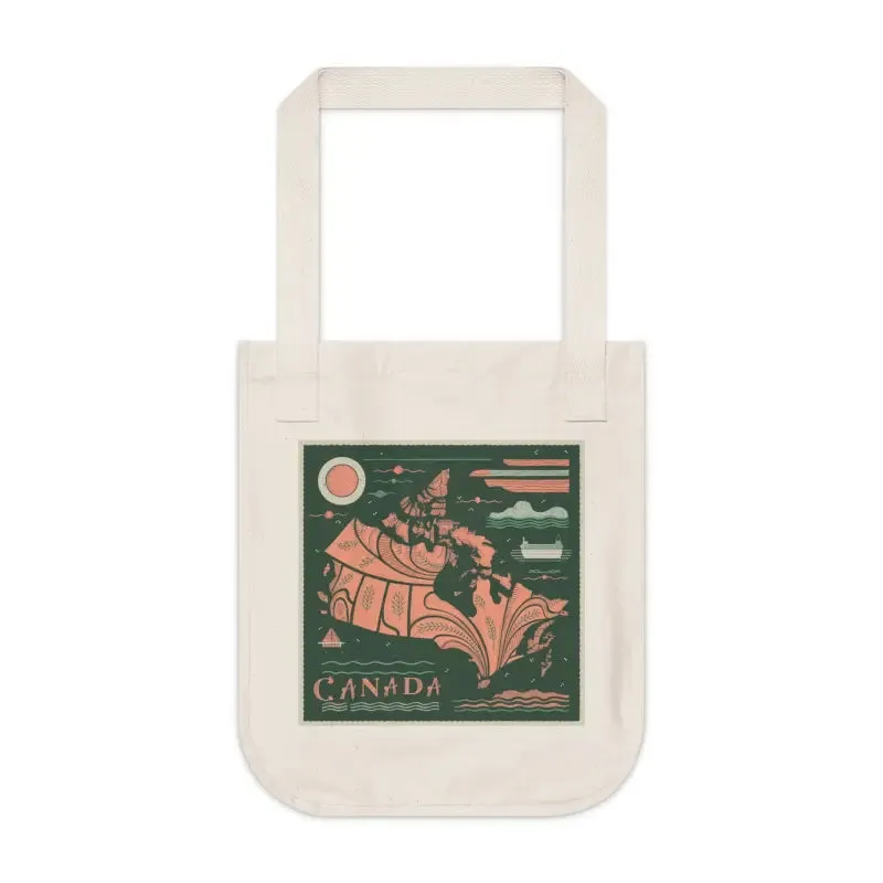 Eco Friendly Canada Day Canvas Tote with Canadian Flag