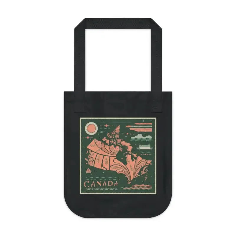 Eco Friendly Canada Day Canvas Tote with Canadian Flag