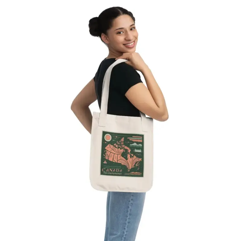 Eco Friendly Canada Day Canvas Tote with Canadian Flag