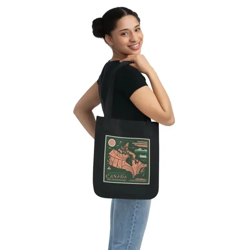 Eco Friendly Canada Day Canvas Tote with Canadian Flag