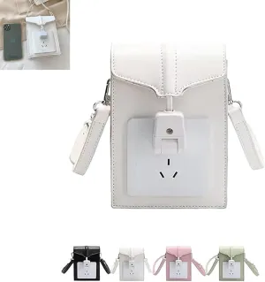Electric Socket Plug Flap Bags, Funny Shoulder Small Square Bag, Women's Stylish Creativity Shoulder Bag for Shopping Travel