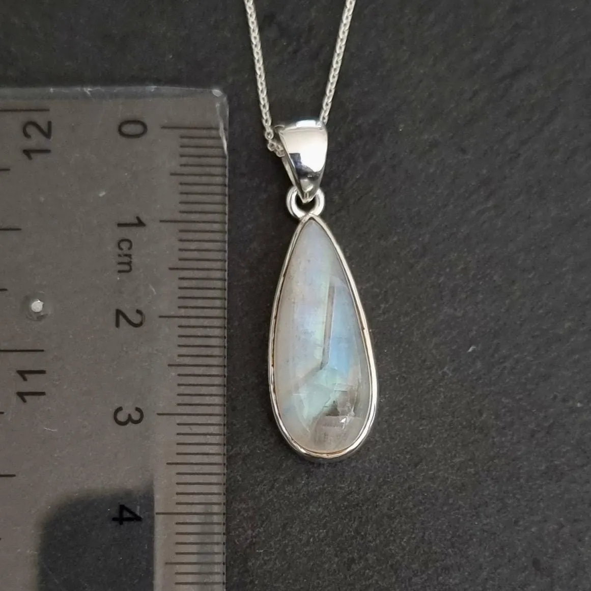 Elegant Teardrop Moonstone 925 Sterling Silver Pendants, MP16