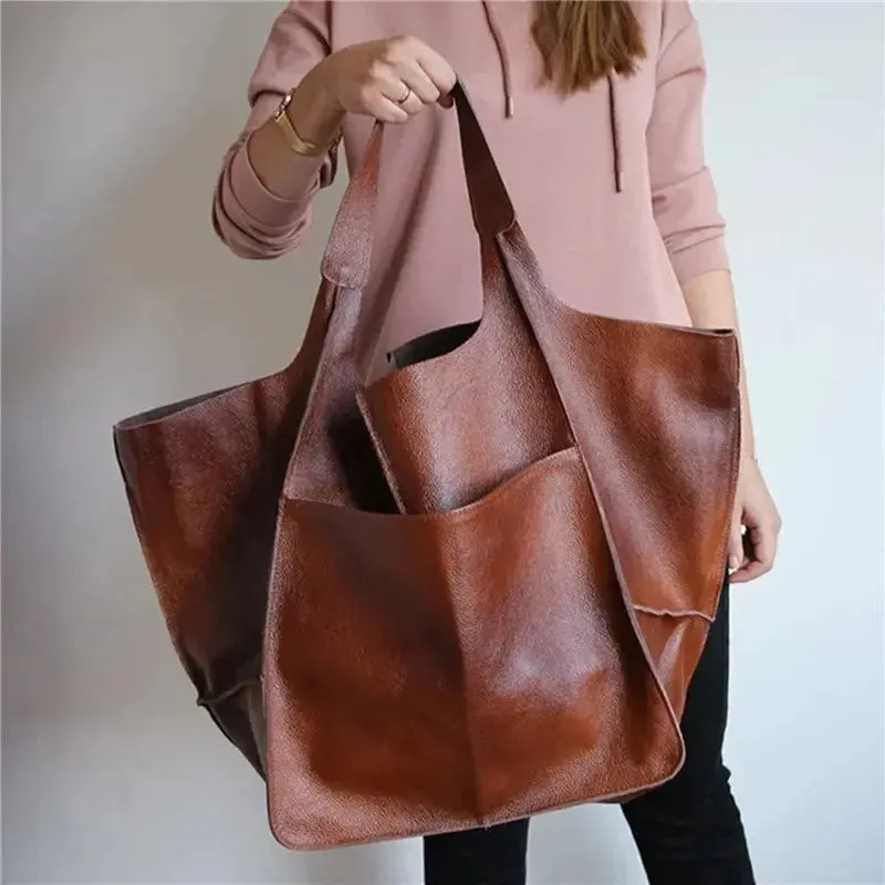 Elize - Vintage Leather Shopper Bag