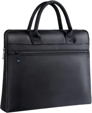 enyuwlcm Waterproof Oxford Handle Document Bag Briefcase for Men File Tote Bag for Carrying Paper Files Black