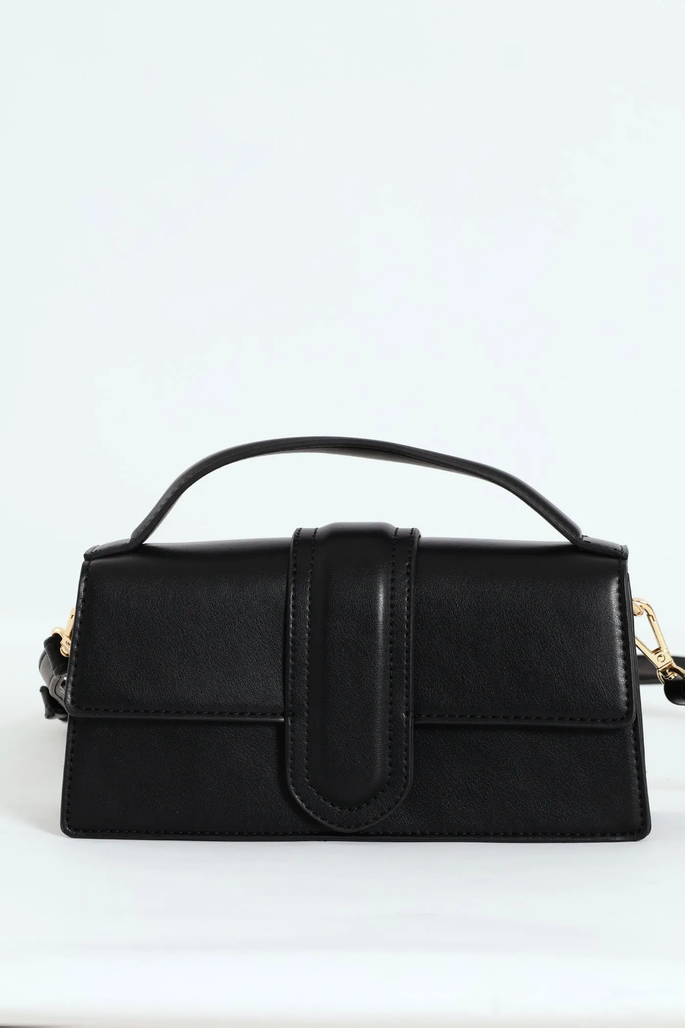 Faithful Top Handle Satchel Bag - Black
