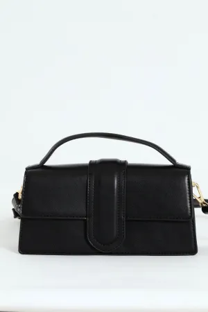Faithful Top Handle Satchel Bag - Black