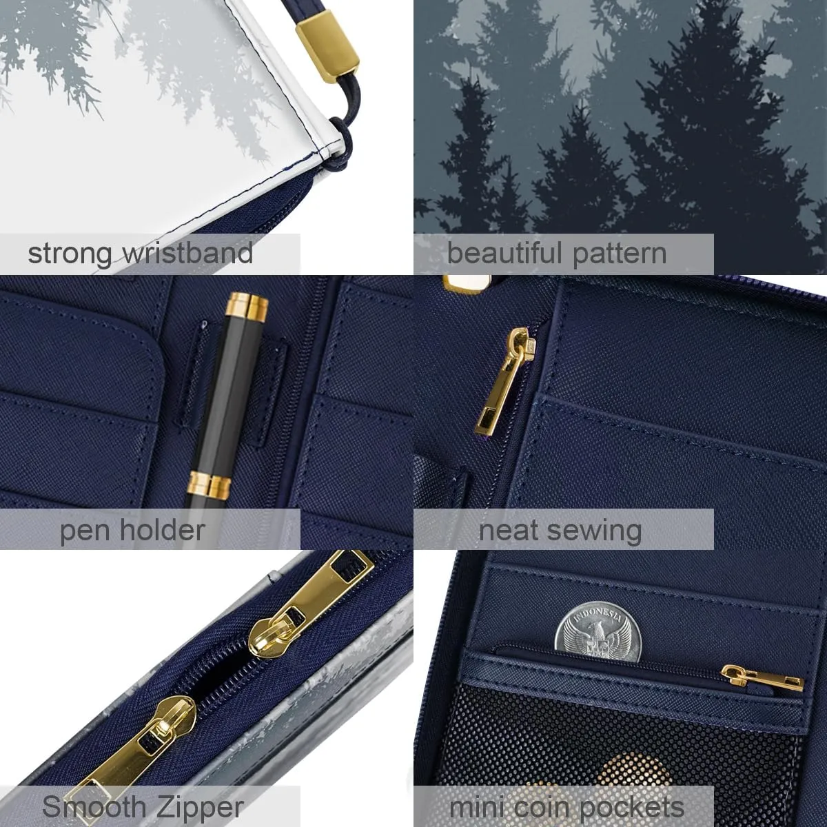 Family Passport Holder Wallet RFID Blocking Document Organizer PU Leather Mulit-purpose Travel Wallet Credit Cards Case for Women Men, Forest