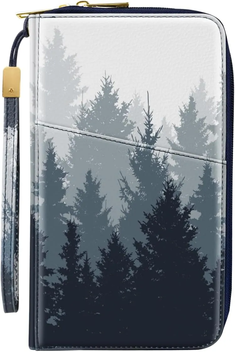 Family Passport Holder Wallet RFID Blocking Document Organizer PU Leather Mulit-purpose Travel Wallet Credit Cards Case for Women Men, Forest