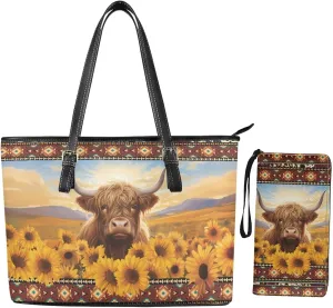 Fashion Purses and Wallets Set for Women 2 Piece Tote Bag Large Capacity Travel Totes