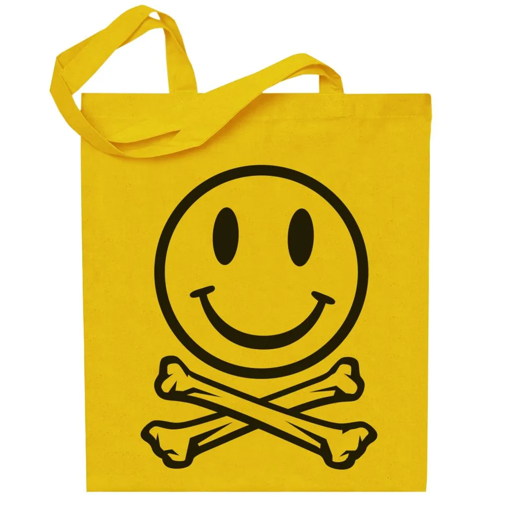 Fatboy Slim Clear Smiley Face And Crossbones Cotton Tote Bag