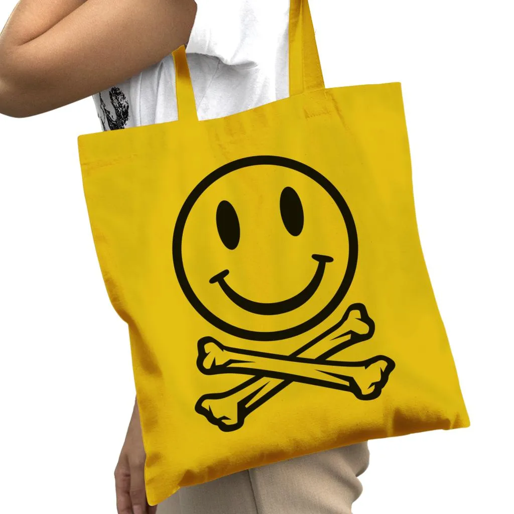 Fatboy Slim Clear Smiley Face And Crossbones Cotton Tote Bag