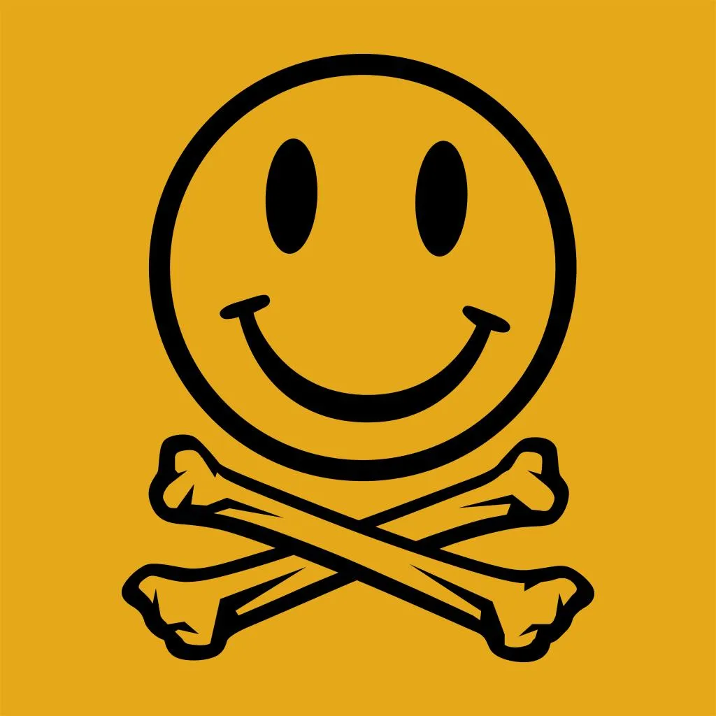 Fatboy Slim Clear Smiley Face And Crossbones Cotton Tote Bag