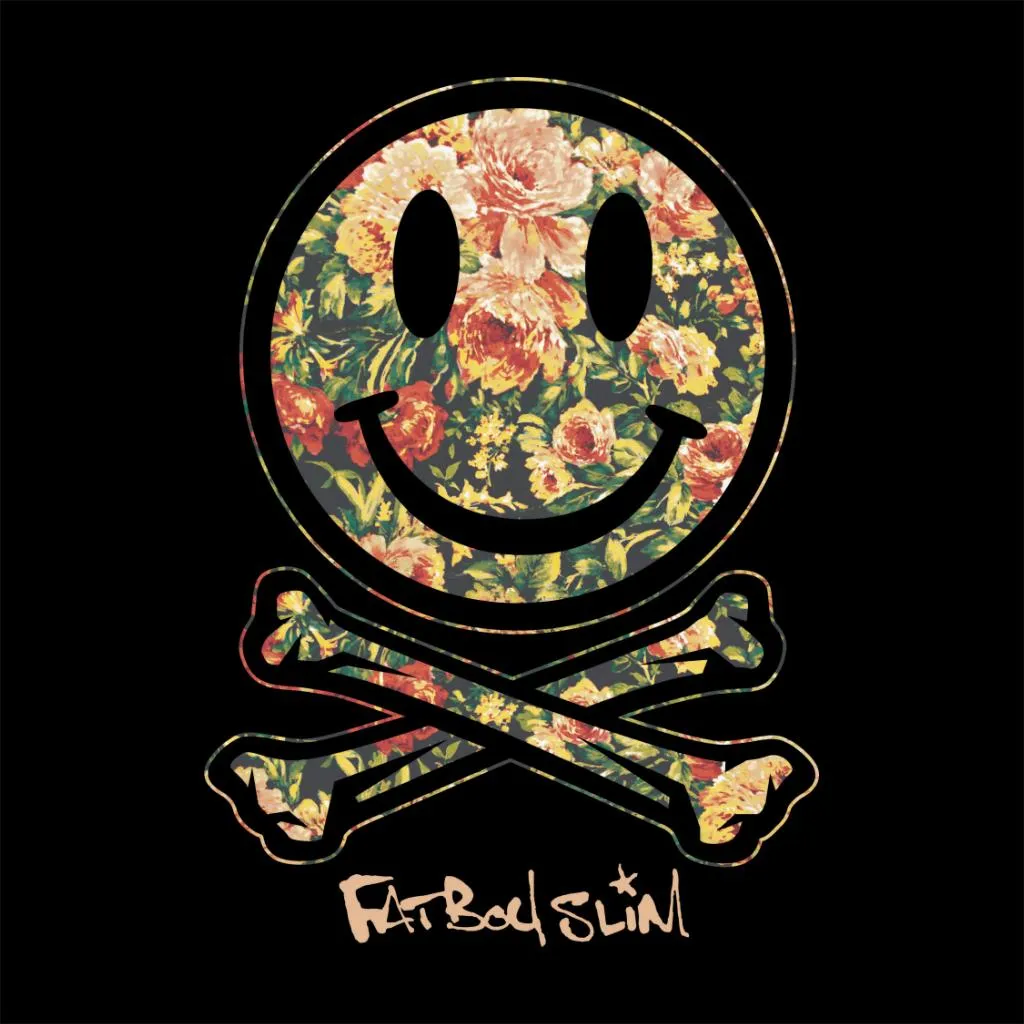 Fatboy Slim Floral Smiley And Crossbones Cotton Tote Bag