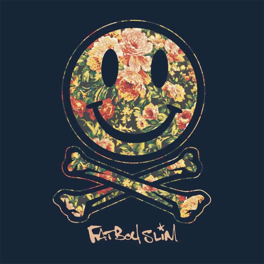 Fatboy Slim Floral Smiley And Crossbones Cotton Tote Bag
