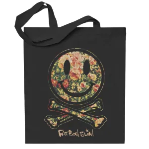 Fatboy Slim Floral Smiley And Crossbones Cotton Tote Bag