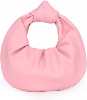 Fecialy Women's Ruched Clutch Purse PU Leather Hobo Handbag Knot Formal Evening Bag Pleated Bag