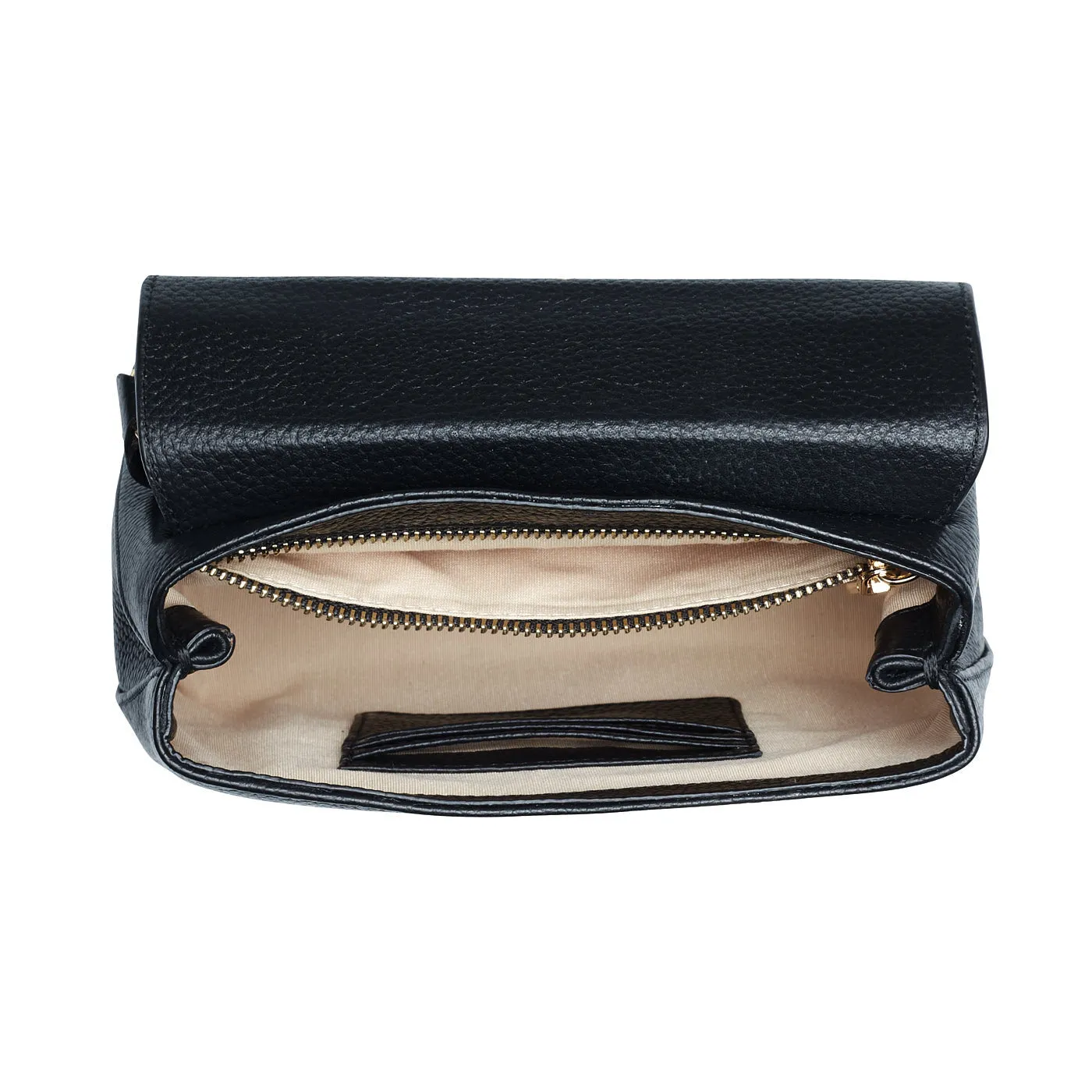 Femme Forte Heline black calfskin leather handbag