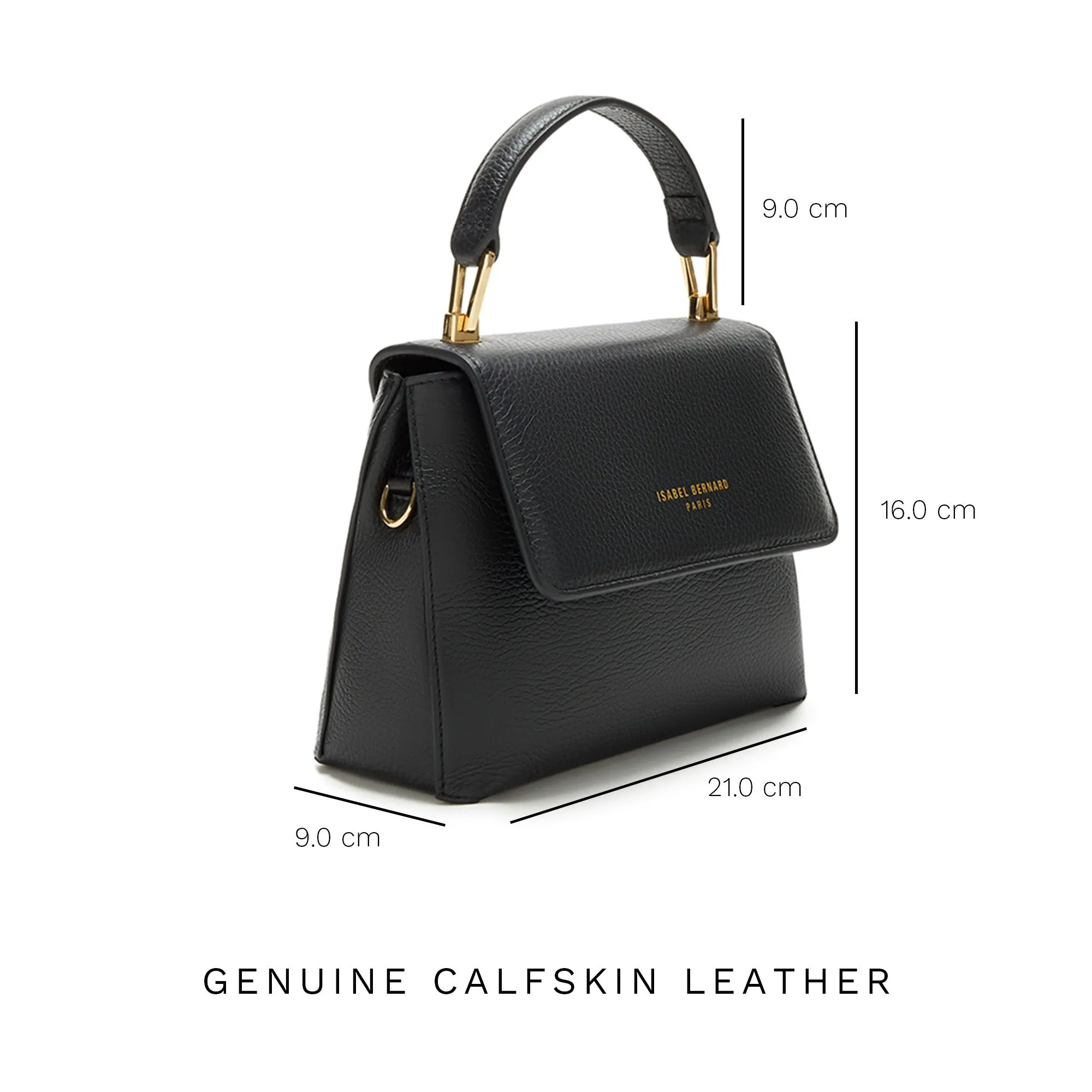 Femme Forte Heline black calfskin leather handbag