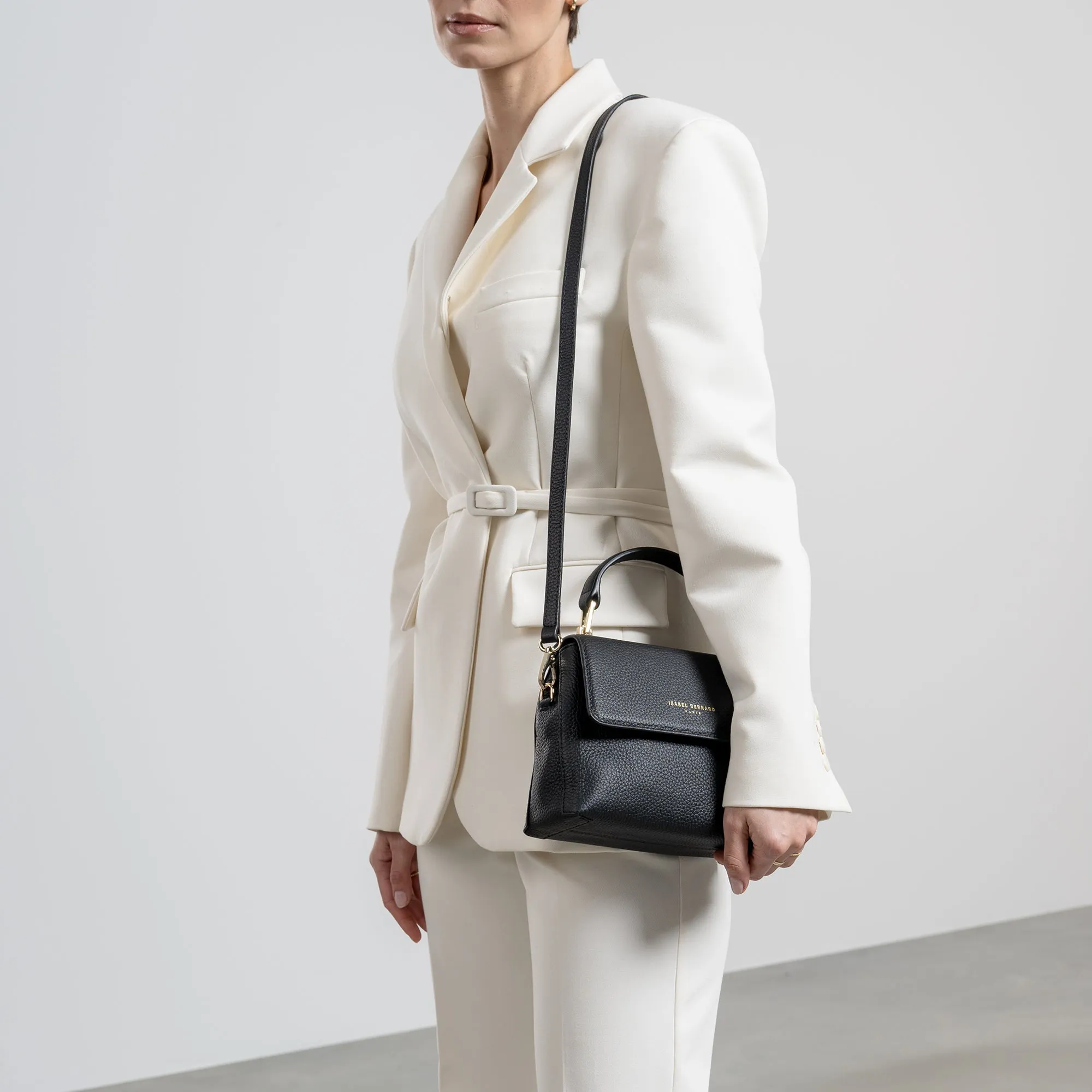 Femme Forte Heline black calfskin leather handbag