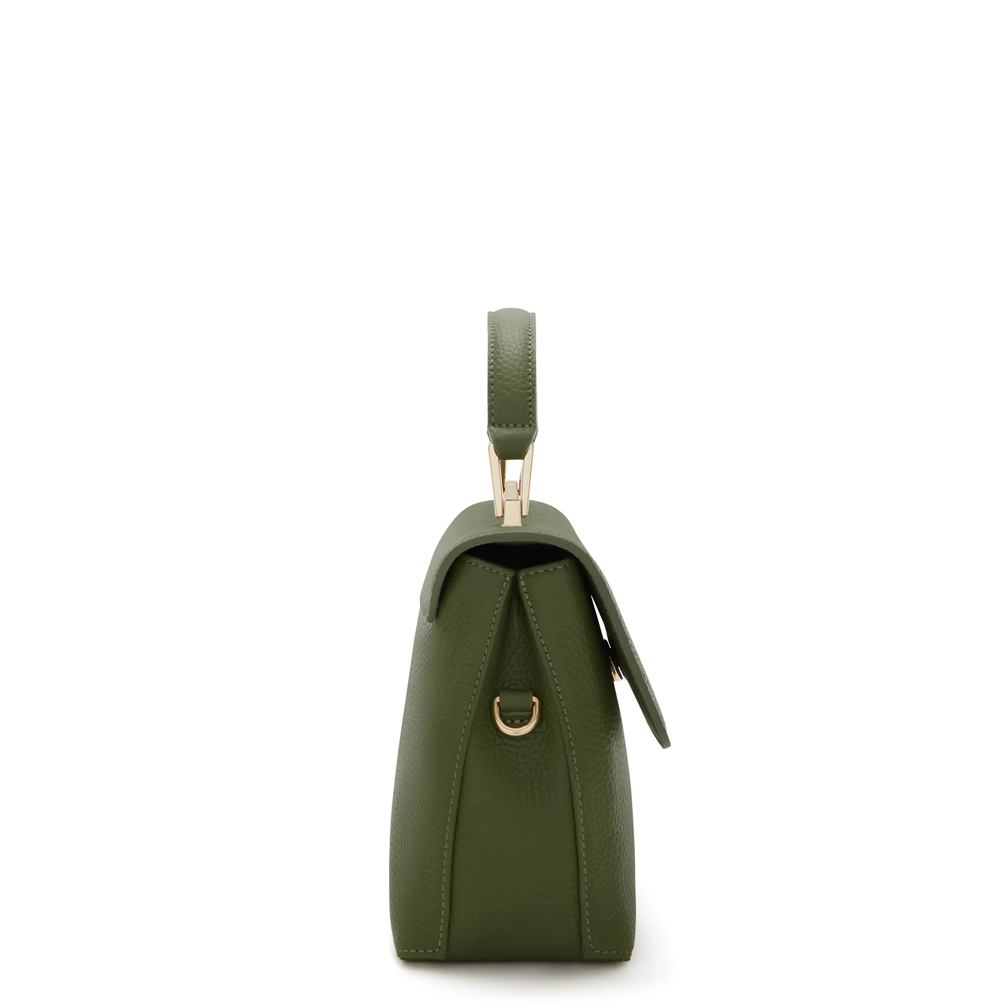 Femme Forte Heline green calfskin leather handbag