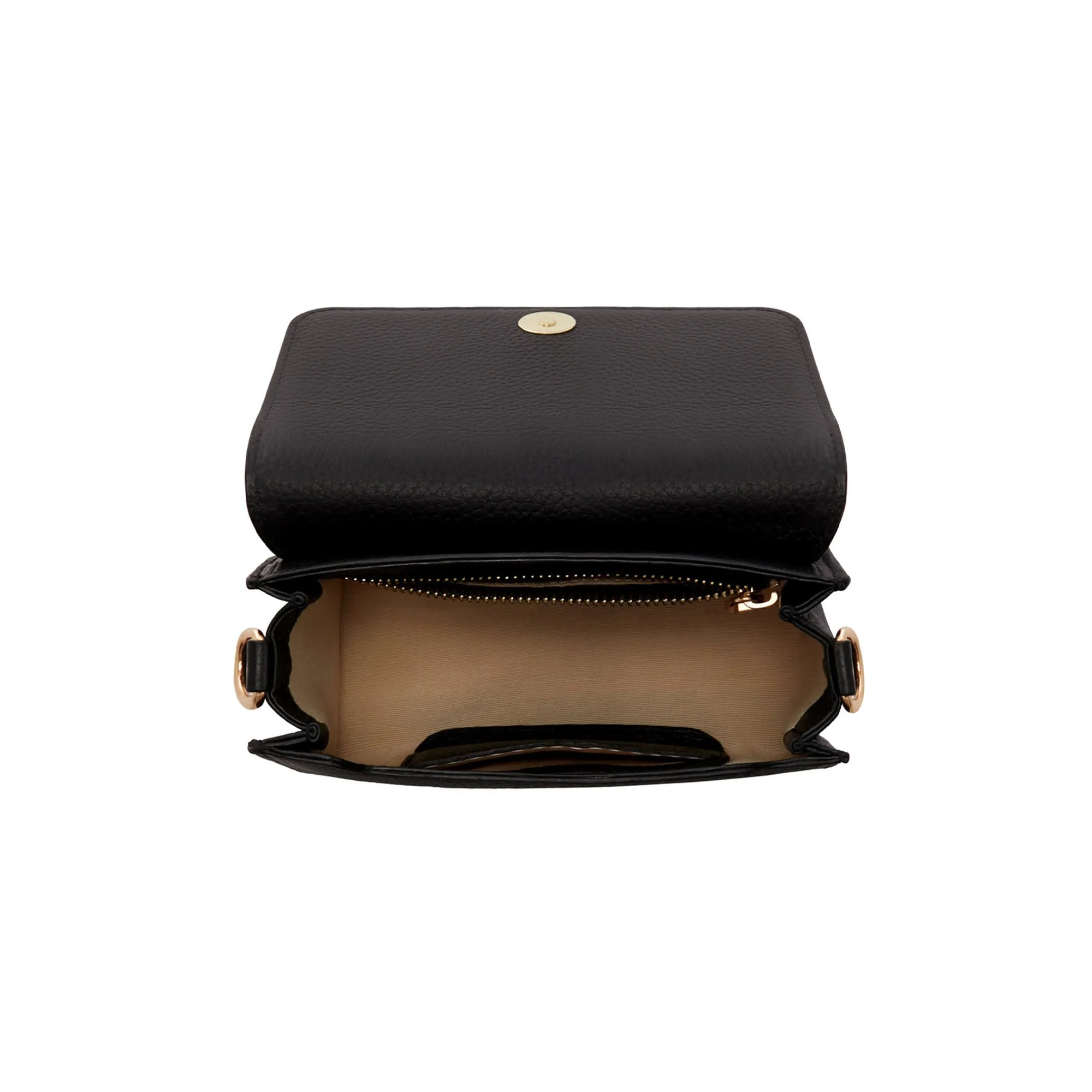 Femme Forte Kim black calfskin leather crossbody bag