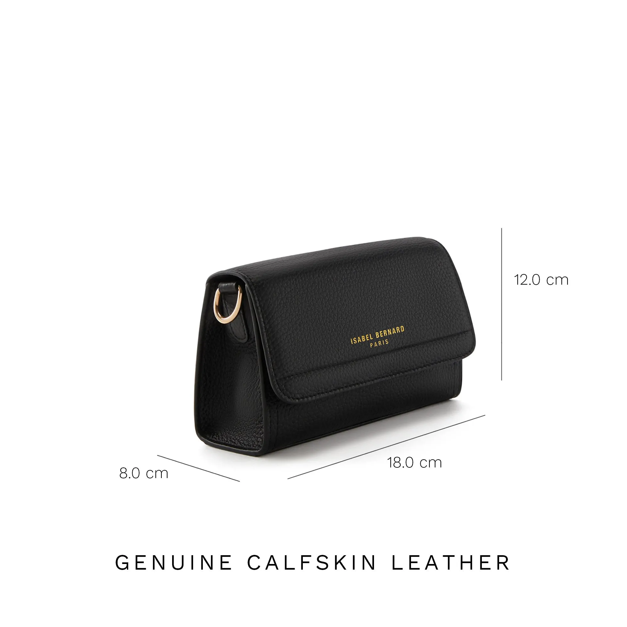 Femme Forte Kim black calfskin leather crossbody bag