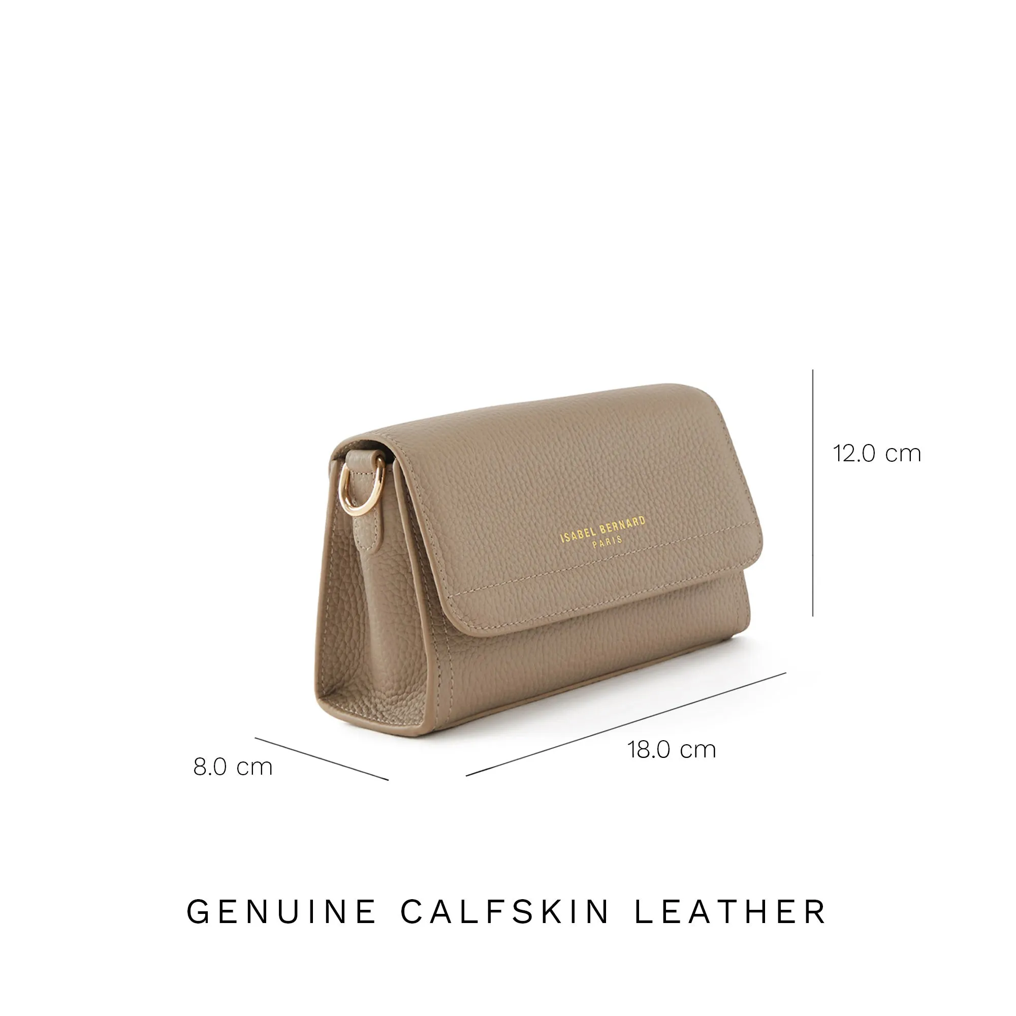 Femme Forte Kim taupe calfskin leather crossbody bag