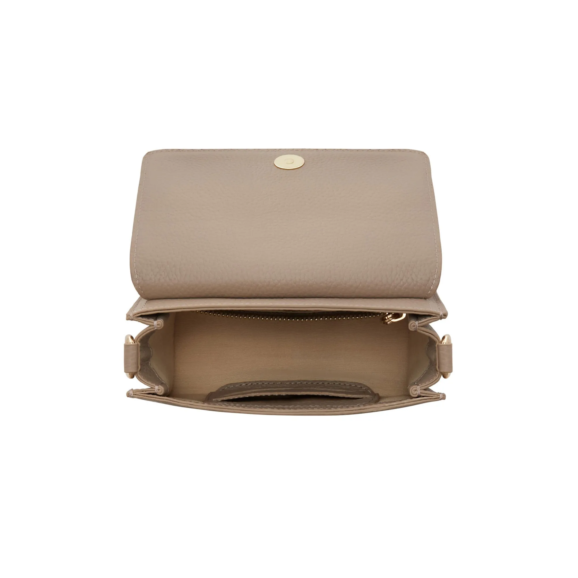 Femme Forte Kim taupe calfskin leather crossbody bag