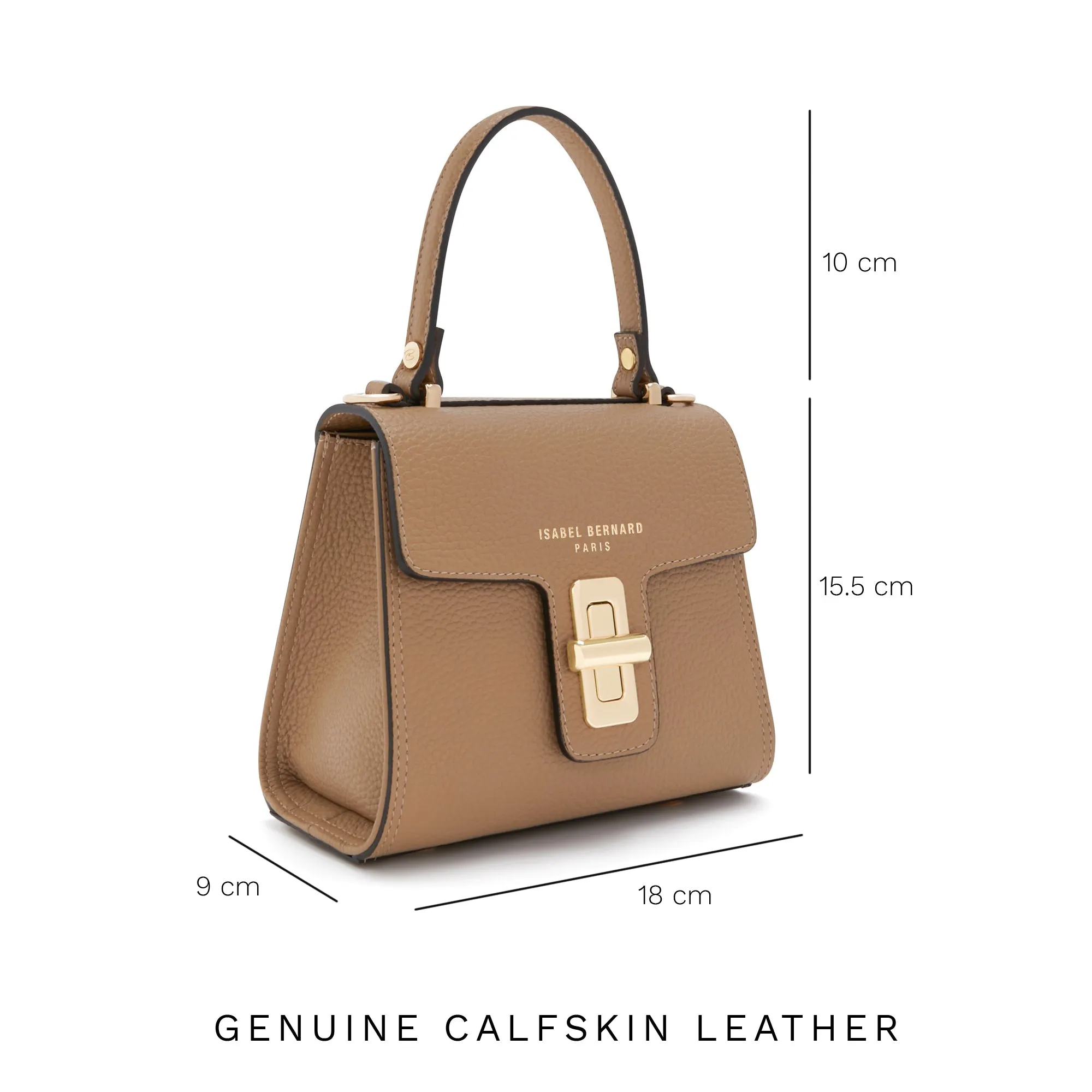 Femme Forte Simone Mini beige leather handbag calfskin leather