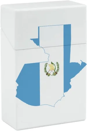 Flag Map of Guatemala Slim Cigarette Carrying Case Plastic Pocket Smoking Box Holder for Men Women