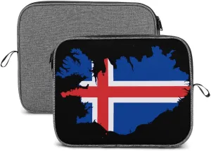 Flag Map of Iceland Laptop Case Sleeve Shockproof Protective Computer Carrying Cover Briefcase 13 Inch/14 Inch