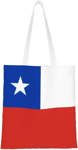 Flag of Chile Tote Bag for Women Canvas Shopping Bags Reusable Beach Bag Grocery Bags Tote Shoulder Bag Gift Bags
