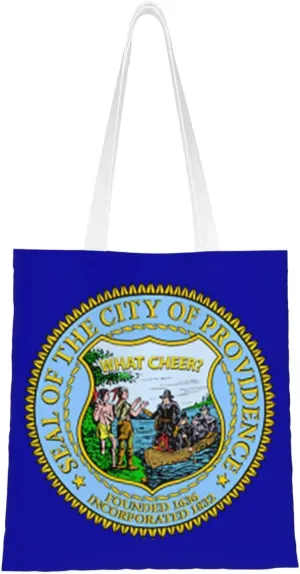 Flag Of Providence, Rhode Island Tote Bag for Women Canvas Shopping Bags Reusable Beach Bag Grocery Bags Tote Shoulder Bag Gift Bags