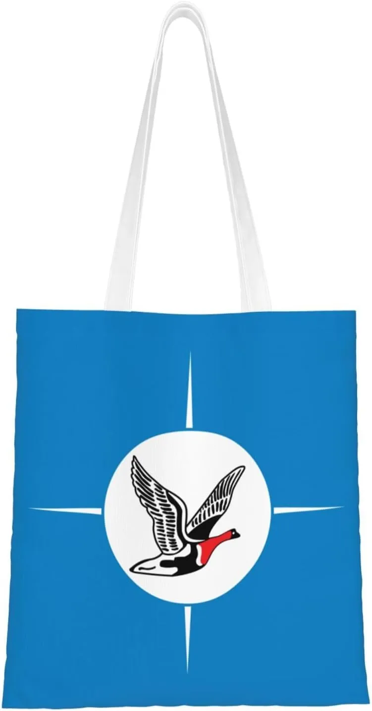 Flag Of Taymyr Autonomous Okrug Tote Bag for Women Canvas Shopping Bags Reusable Beach Bag Grocery Bags Tote Shoulder Bag Gift Bags