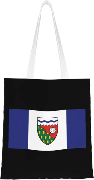 Flag of the Northwest Territories Tote Bag for Women Canvas Shopping Bags Reusable Beach Bag Grocery Bags Tote Shoulder Bag Gift Bags