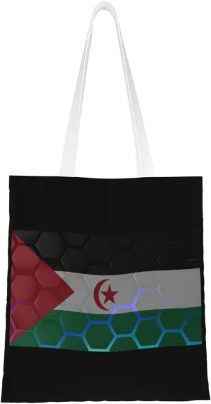Flag Of The Sahrawi Arab Democratic Republic Tote Bag for Women Canvas Shopping Bags Reusable Beach Bag Grocery Bags Tote Shoulder Bag Gift Bags