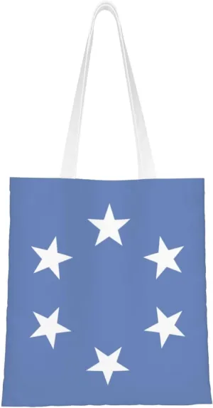 Flag of the Trust Territory of the Pacific Islands Tote Bag for Women Canvas Shopping Bags Reusable Beach Bag Grocery Bags Tote Shoulder Bag Gift Bags
