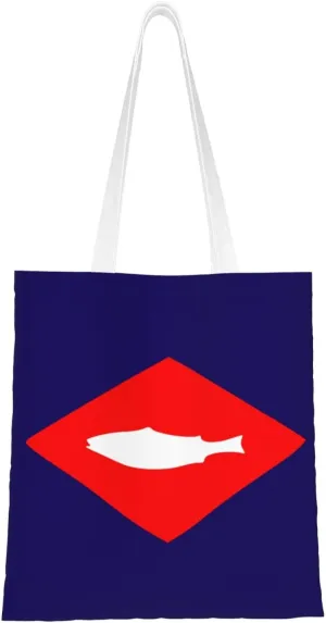 Flag of the United States Bureau of Fisheries Tote Bag for Women Canvas Shopping Bags Reusable Beach Bag Grocery Bags Tote Shoulder Bag Gift Bags