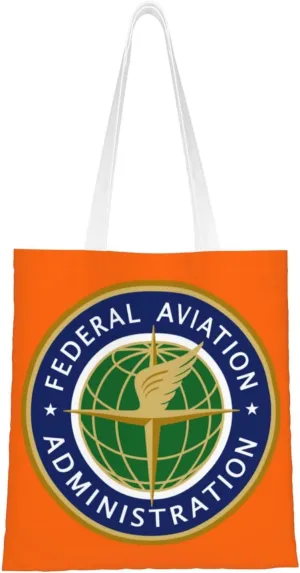 Flag of the United States Federal Aviation Administration Tote Bag for Women Canvas Shopping Bags Reusable Beach Bag Grocery Bags Tote Shoulder Bag Gift Bags