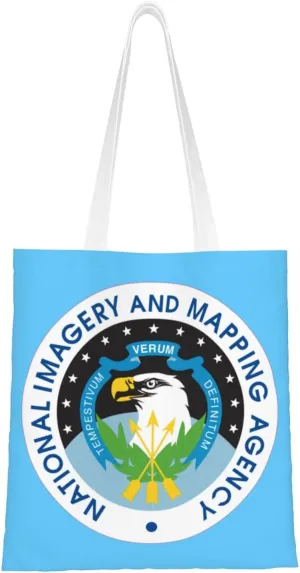 Flag Of The United States National Imagery And Mapping Agency Tote Bag for Women Canvas Shopping Bags Reusable Beach Bag Grocery Bags Tote Shoulder Bag Gift Bags