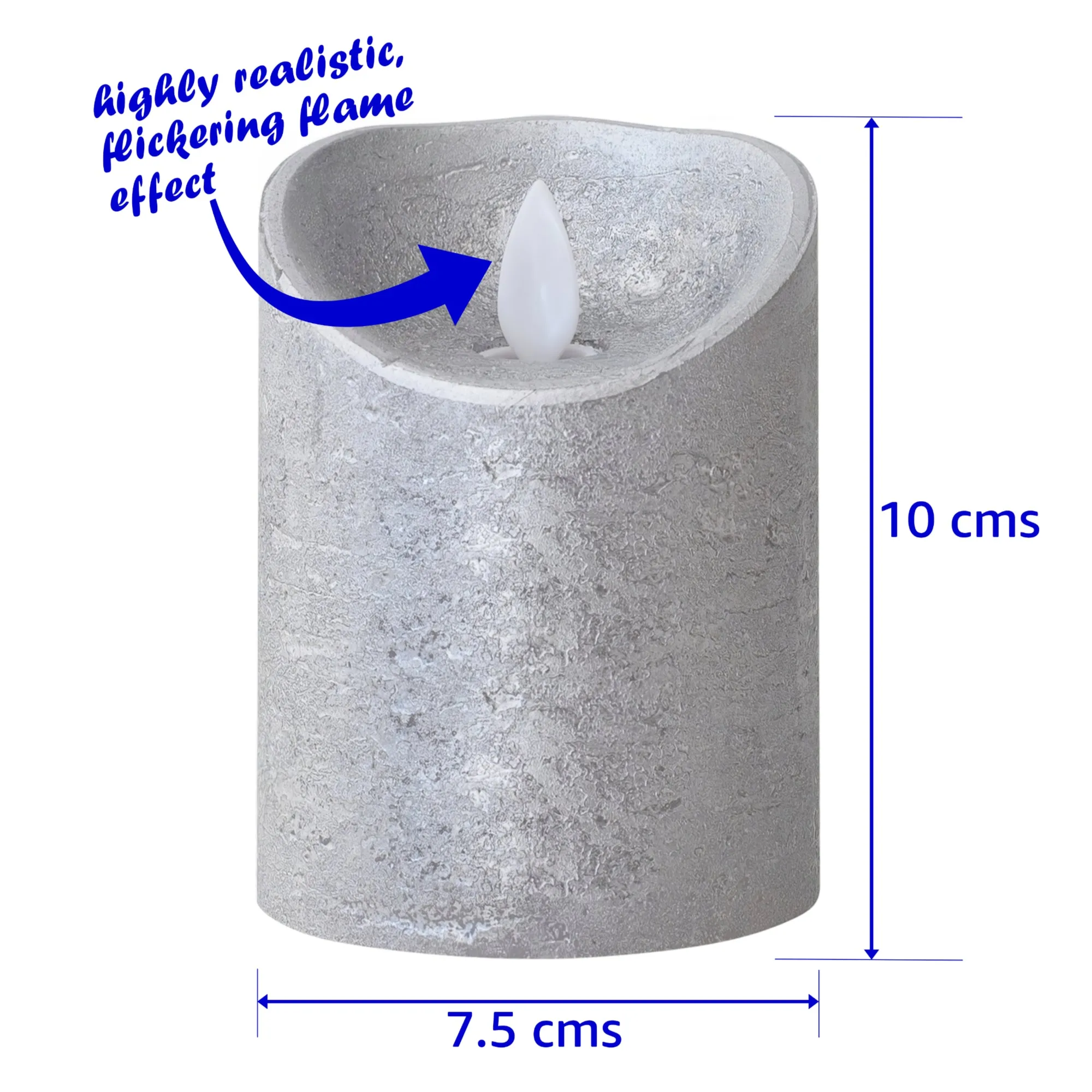 Flameless Flickering LED Candle - 10 cms tall