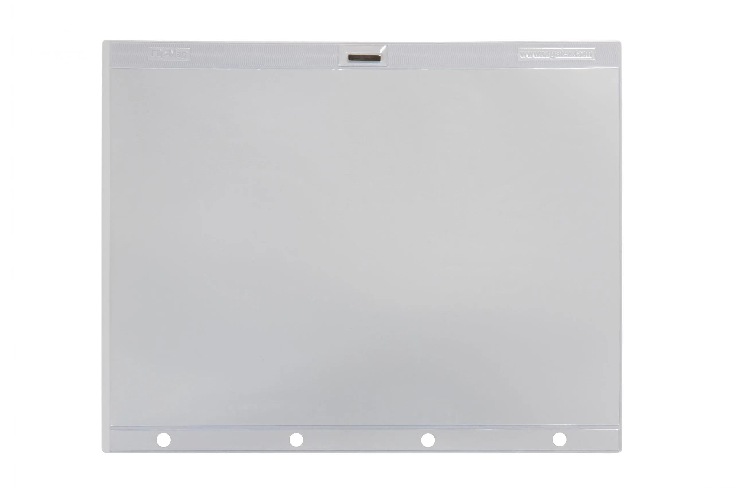 Flip-Mag document holders with adhesive edge and neodymium magnets