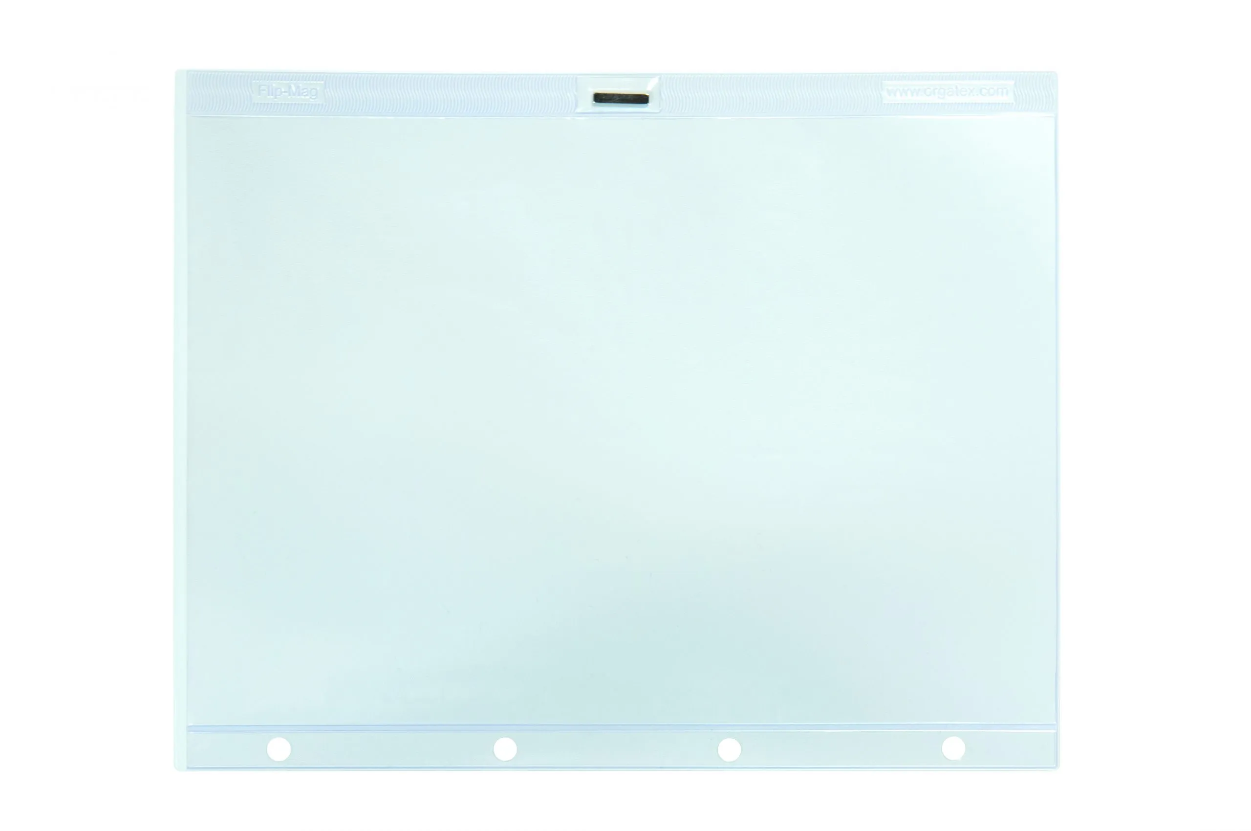 Flip-Mag document holders with adhesive edge and neodymium magnets