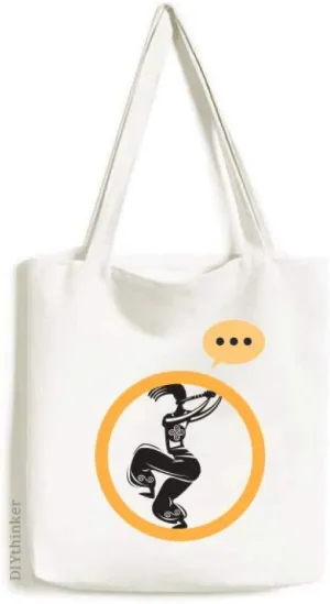Flute Celebrate Outline Mexico Dance Mexican Expression Gift Sack Canvas Tote Shoulder Bag