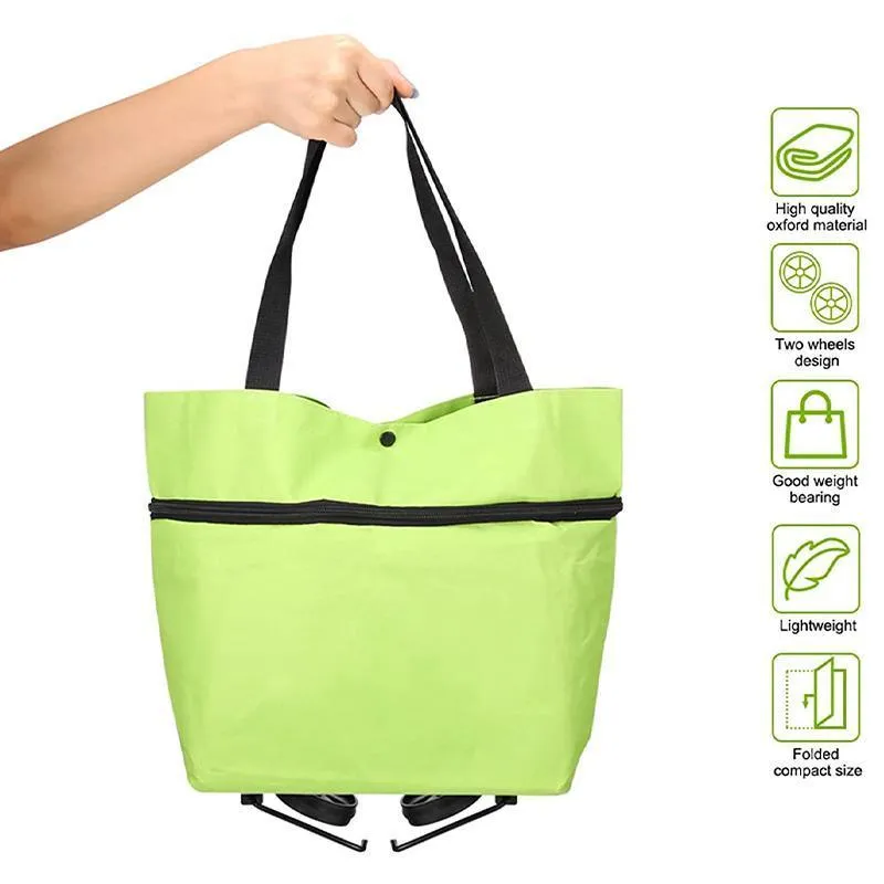 Foldable Shopping Cart 1PC 7Colours Trolley Bag