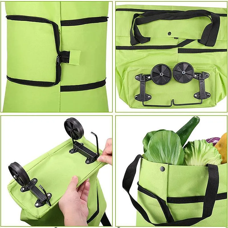 Foldable Shopping Cart 1PC 7Colours Trolley Bag