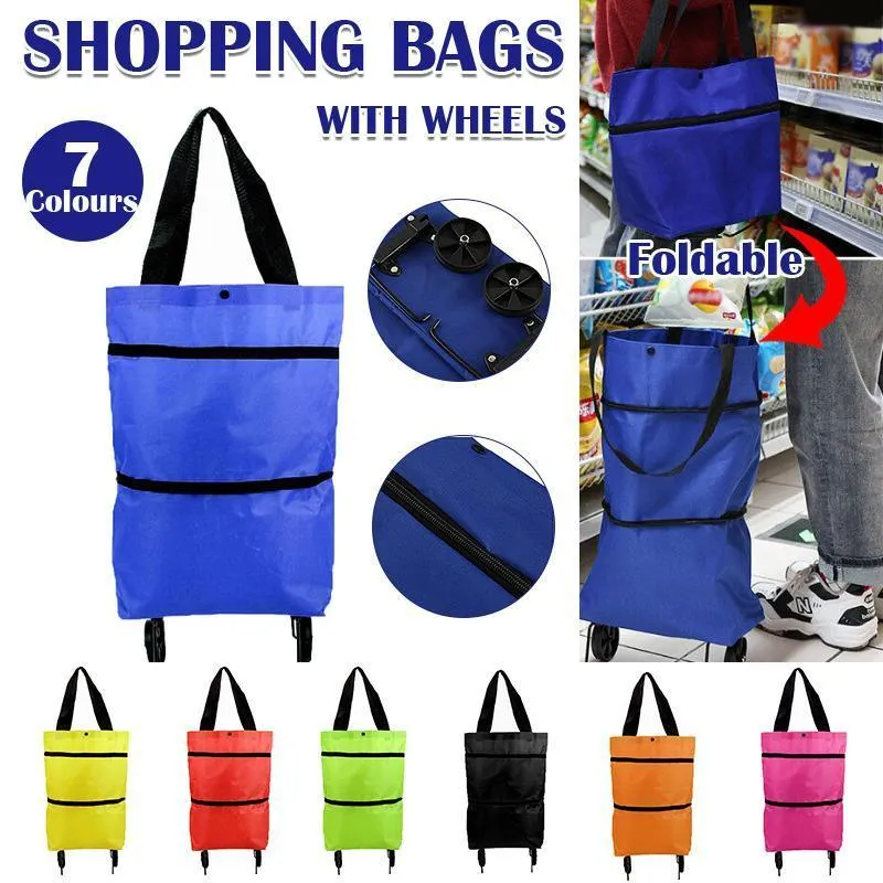 Foldable Shopping Cart 1PC 7Colours Trolley Bag