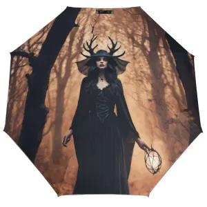 Forest Witch Auto Umbrella, Witchy Decor, witchy stuff, bookish things, witch essentials, stay spooky, girly halloween, witchcore umbrella