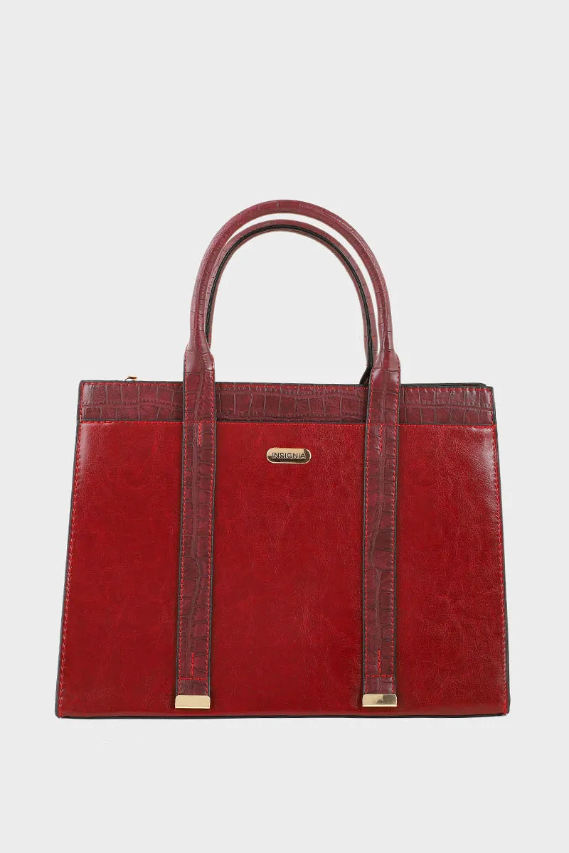 Formal Tote Hand Bags B14972-Maroon
